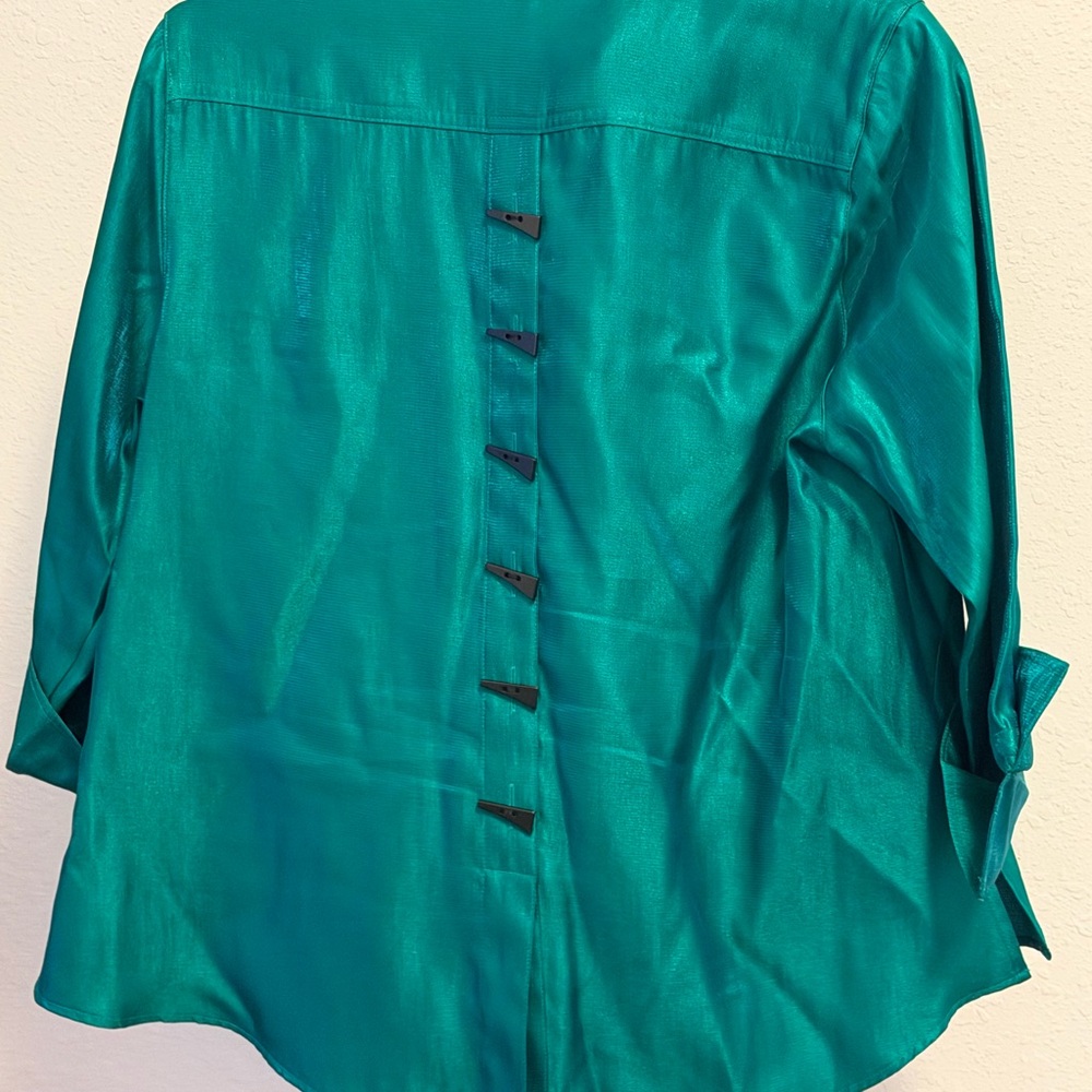 Multiples Green Button-Down Shirt - image 4